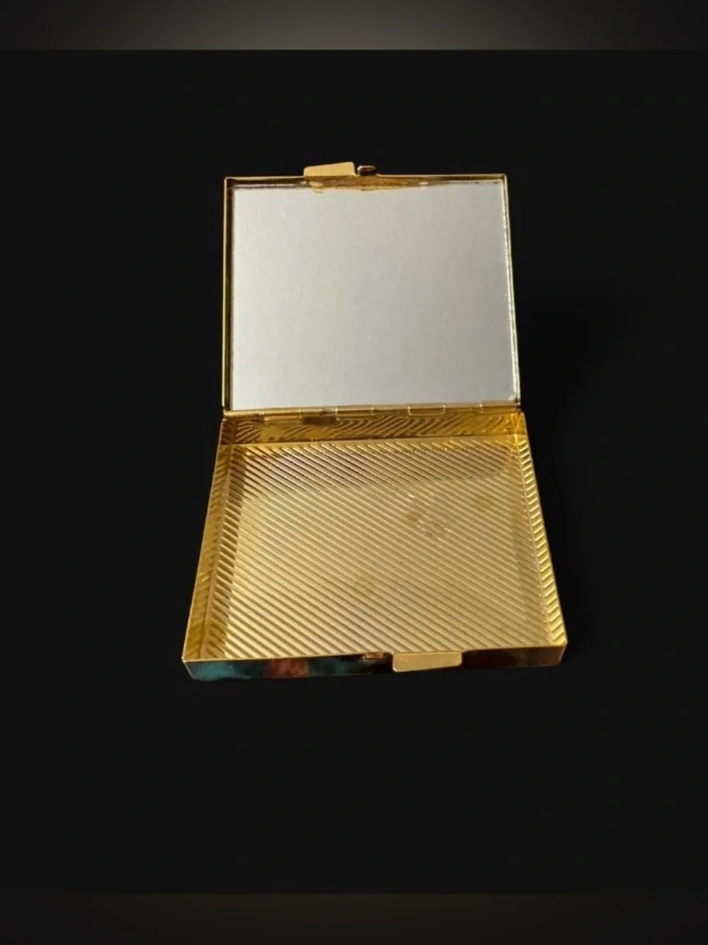 Vintage Gold Mesh Compact Mirror 1950s | Mid Century Modern Vanity Decor